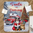 thumbnail image 4 of Santa is Coming Bernese Mountain Dog Merry Christmas Xmas Noel Truck Tree Cozy Sherpa Blanket Berner Lover Gifts Warm Soft Throw Blanket - 02023, 4 of 5
