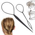 thumbnail image 1 of 2-Pièces Queue Noire Cheveux Tressé Queue de Cheval Outil de Coiffure Topsy Queue Kit 2-Pack Queue Noire Topsy Cheveux Tressé Ponytail Maker Outil de Style, 1 of 7