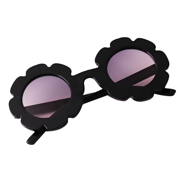 Gafas de sol polarizadas flexibles con diseño de flores para niños, gafas a prueba de sol. Negro