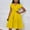 Yellow, variant on Women Solid Color Versatile Temperament Solid Color Short Sleeved V-neck Dress