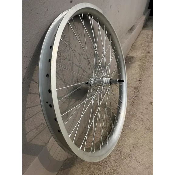 CDH 26"X3.5 Rear Bicycle Wheel Rim 12G, Aluminum Alloy Bike Wheel Silver Color