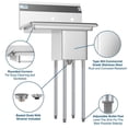 thumbnail image 6 of Koolmore SA101410-12L3 1 Compartment Stainless Steel Commercial Kitchen Prep & Utility Sink With Drainboard - Bowl Size 10" X 14" X 10", 6 of 6