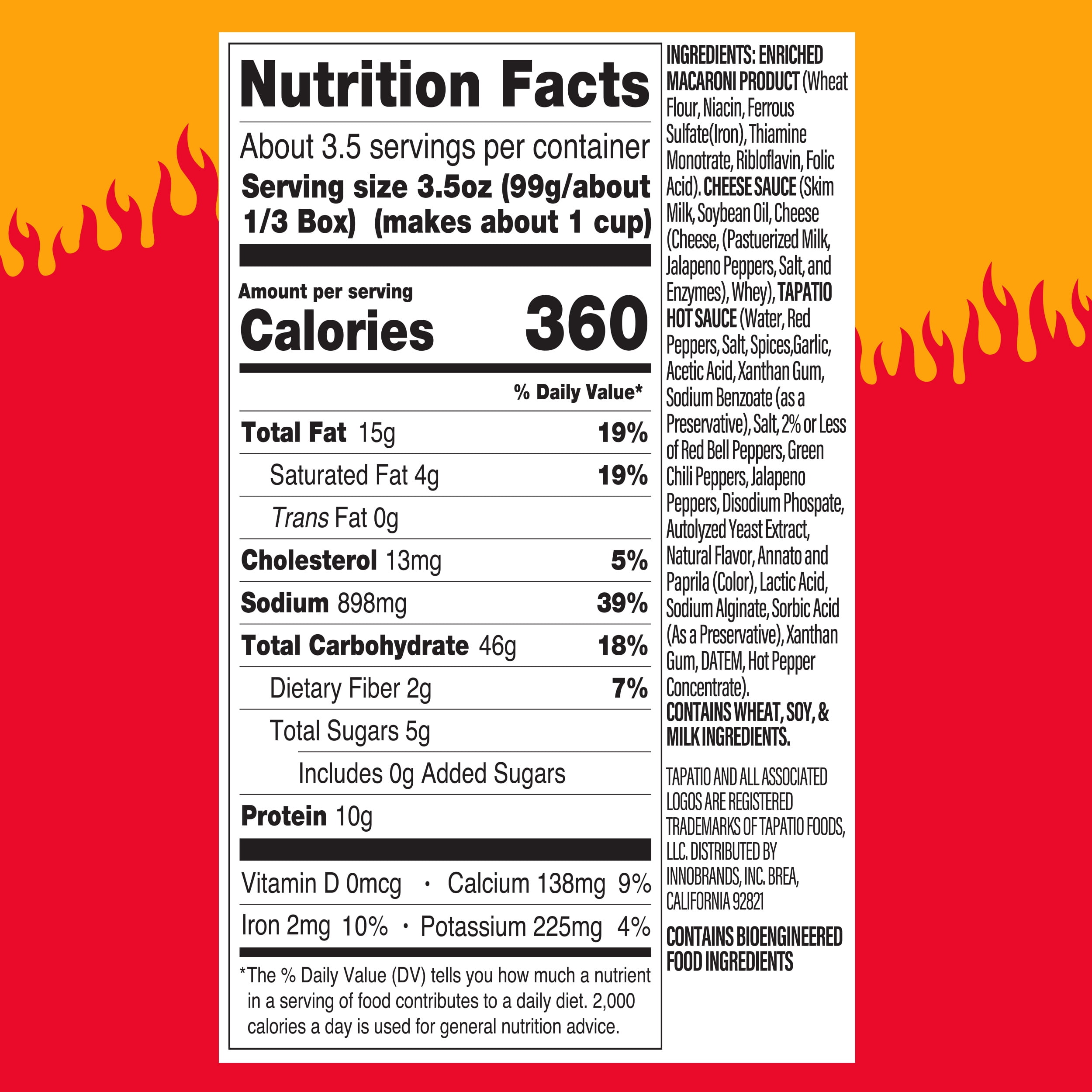 (2 pack) Tapatio Mac N Cheese Deluxe Original Dinner 12 oz. Ready to cook