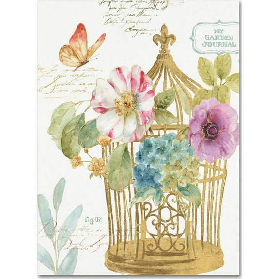 Trademark Fine Art "Rainbow Seeds Romantic Birdcage I" Canvas Art by Lisa Audit