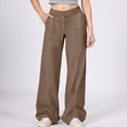 thumbnail image 2 of TOWED22 Girl's Wide Leg Sweatpants High Waisted Baggy Track Sweat Pants(Brown,4-5Y), 2 of 5