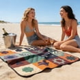 thumbnail image 4 of Aodebiao Tapis de Plage Portable Couverture de Pique-Nique Tapis de Camping pour le Sol Tapis Léger Pliable Tapis d'Extérieur pour Voyage Randonnée Pelouses Anti-Sable Résistant à l'Eau Sangle de Transport Compacte, 4 of 6