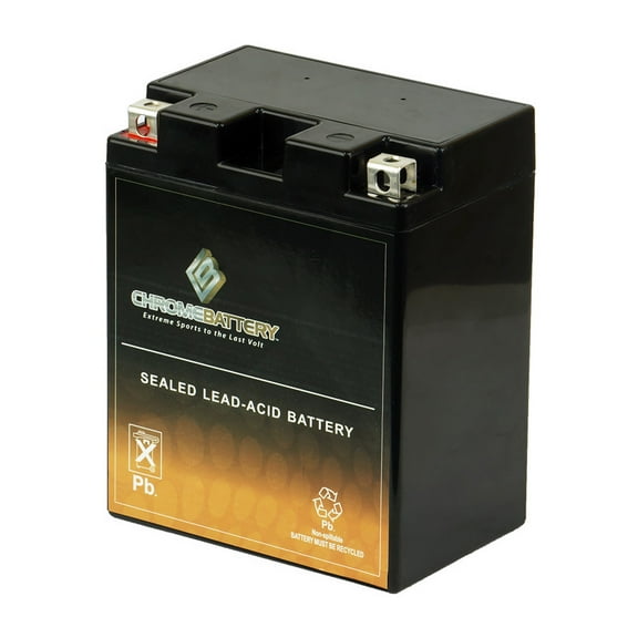 Chrome Battery Ytx14ah-bs (14ah-bs 12 Volts,12 Ah, 210 Cca) Atv Battery for Polaris Sportsman Ho 500cc - Year (1996 - 2013)