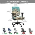 thumbnail image 7 of HELLHERO Beach Seashell Print Office Chair Cover, Starfish Print Elastic Fit Desk Computer Chair Slipcover, Removable Office Chairs Seat and Back Cover Set, Blue, 7 of 7