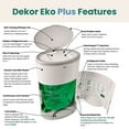 thumbnail image 3 of Dekor Eko Plus Diaper Pail - White, 3 of 5