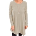 thumbnail image 4 of Uhndy Womens Fall Long Sleeve Tunic Tops For Leggings Crew-Neck Casual Blouse T-Shirt Side Button Swing Shirt Flowy Long Tops, 4 of 5