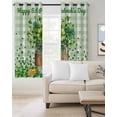 thumbnail image 2 of St. Patrick's Day Blackout Curtains for Bedroom Living Room Darkening Curtains 63 Inches Long Spring Botanical Clovers Coin Green Check Window Curtain 2 Panels Set Window Treatment Drapes 52"x63", 2 of 9