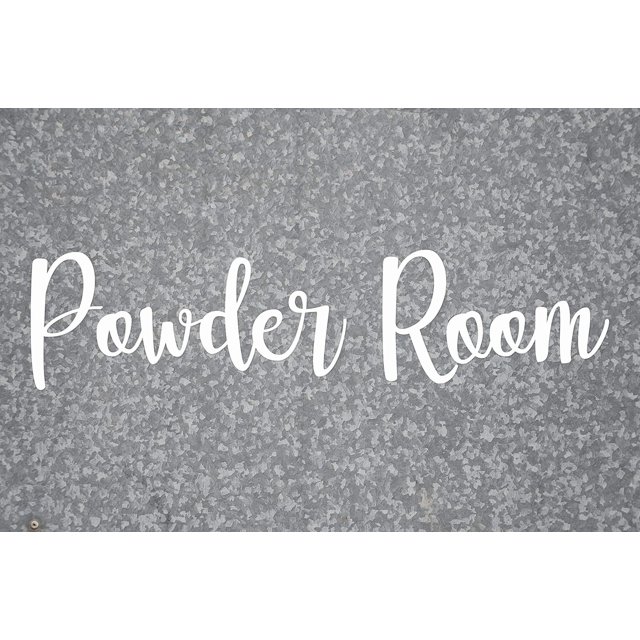 ViaVinyl Home Interior Decal Collection. Many Words and Sayings for Interior Design, Motivation and Wall Art! (Powder Room, White)