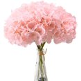thumbnail image 1 of Hydrangea Silk Flowers Heads Blush Pack de 5 flores de hortensia completas artificiales con tallos para bodas Home Party Shop Baby Shower Decor Sincero Juguete, 1 of 5
