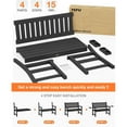 thumbnail image 7 of WINSOON All-Weather HIPS Outdoor Garden Bench, 56" Adirondack Outdoor Patio Bench -Black, 7 of 7