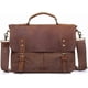 thumbnail image 2 of Messenger Bag, Crazy Horse Leather, Vintage Canvas, 13 Inch Laptop Briefcase, Anti Theft Crossbody, Coffee, 2 of 2