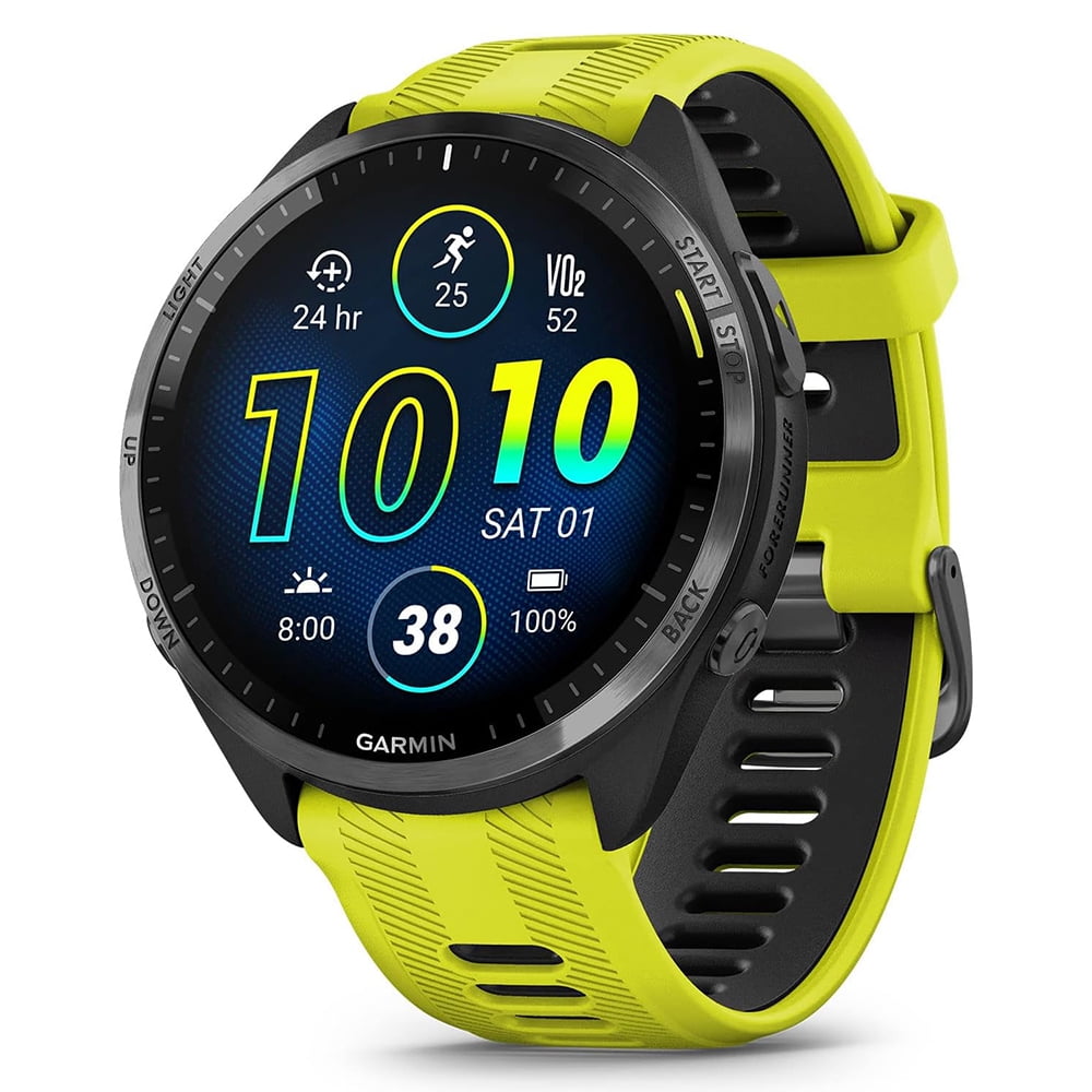 Garmin 010-02809-02 Forerunner 965 Running Smartwatch Amp Yellow and Black Bundle with 2 YR CPS Enhanced Protection Pack| Official Garmin USA Dealer