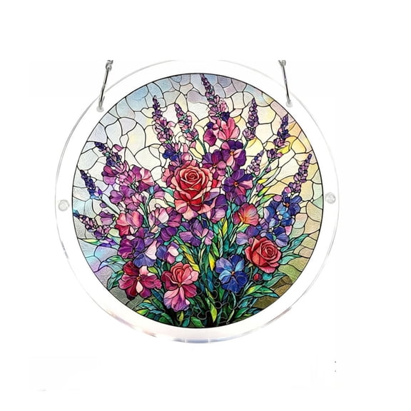 HOARBOEG 7.4 Inch Acrylic Suncatcher Puzzle Window Hanging Decor - DIY Stained Glass Style Rainbow Maker for Home Garden Decoration and Gift