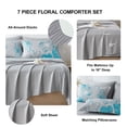 thumbnail image 6 of Flymme King Size Comforter Sets,7 Pieces Blue Bed in a Bag Floral Comforter and Sheet Set,Soft Microfiber Complete Bedding Sets for All Seasons, 6 of 8