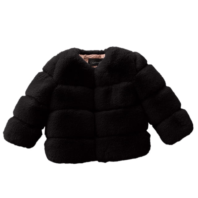 Gibobby Abrigos de invierno para niños y niñasNiños niñas abrigo invierno a de viento espesar abrigo chaqueta niño cálido forro polar chaqueta(Negro, 4-5 Años)