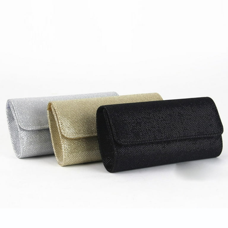 Raindrops Evening Clutch Dazzling Hard Case Flap Clutch Purses Handbag For  Wedding And Party (Black)