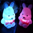 thumbnail image 3 of Lumière de Nuit Menée en Forme de Lapin Coloré avec Changement de Couleur Coloré (3PCS), 3 of 4