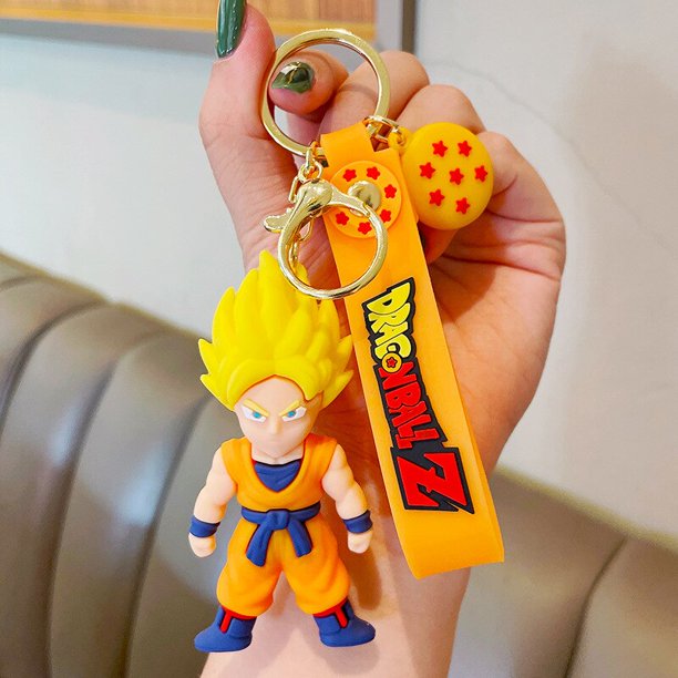 LLavero de Dragon Ball Goku con figuras de dibujos animados, muñeco Super Saiyan, colgante de bolso, llavero de coche, accesorios creativos con dijes, nuevo