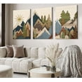 thumbnail image 3 of 3Pcs Christian Boho Wall Art for Living Room Mid-Century Modern Nordic Print Neutral Scripture Canvas Poster Abstract Sun Mountain Bible Verses Picture Painting Wall Decor for Bedroom 16x24in Und, 3 of 7