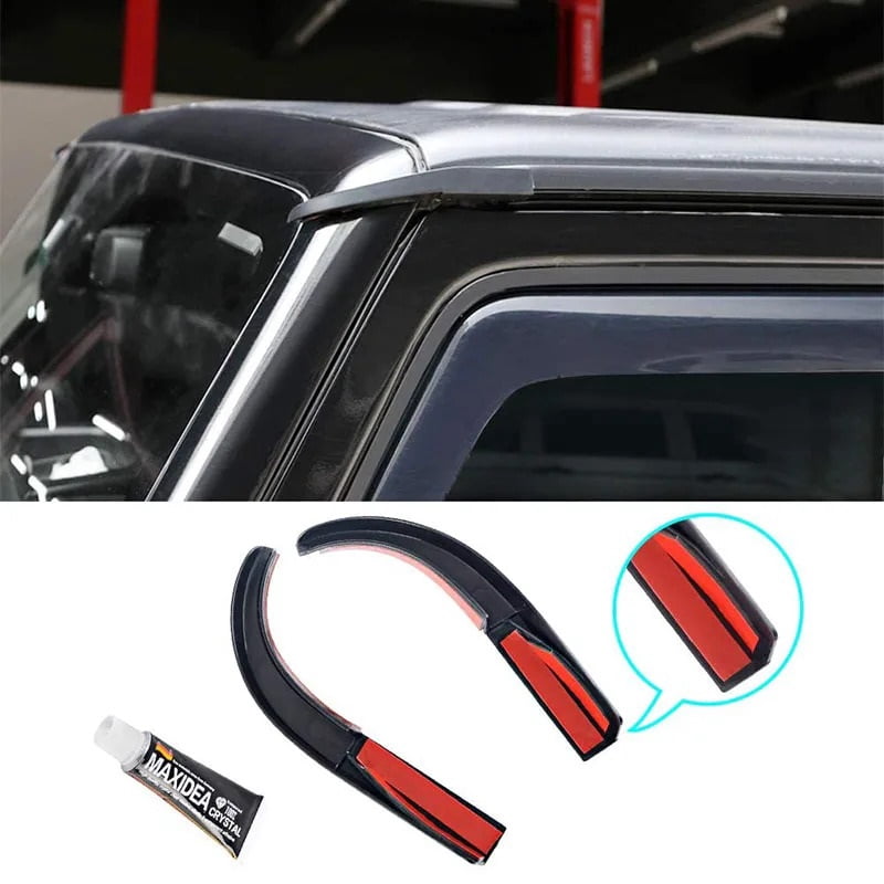 2 Pcs Car Rain Gutter Extensions Roof Water Guard Diversion Channel Slot For Jeep For Wrangler JK JKU 2007-2017 External Accessory