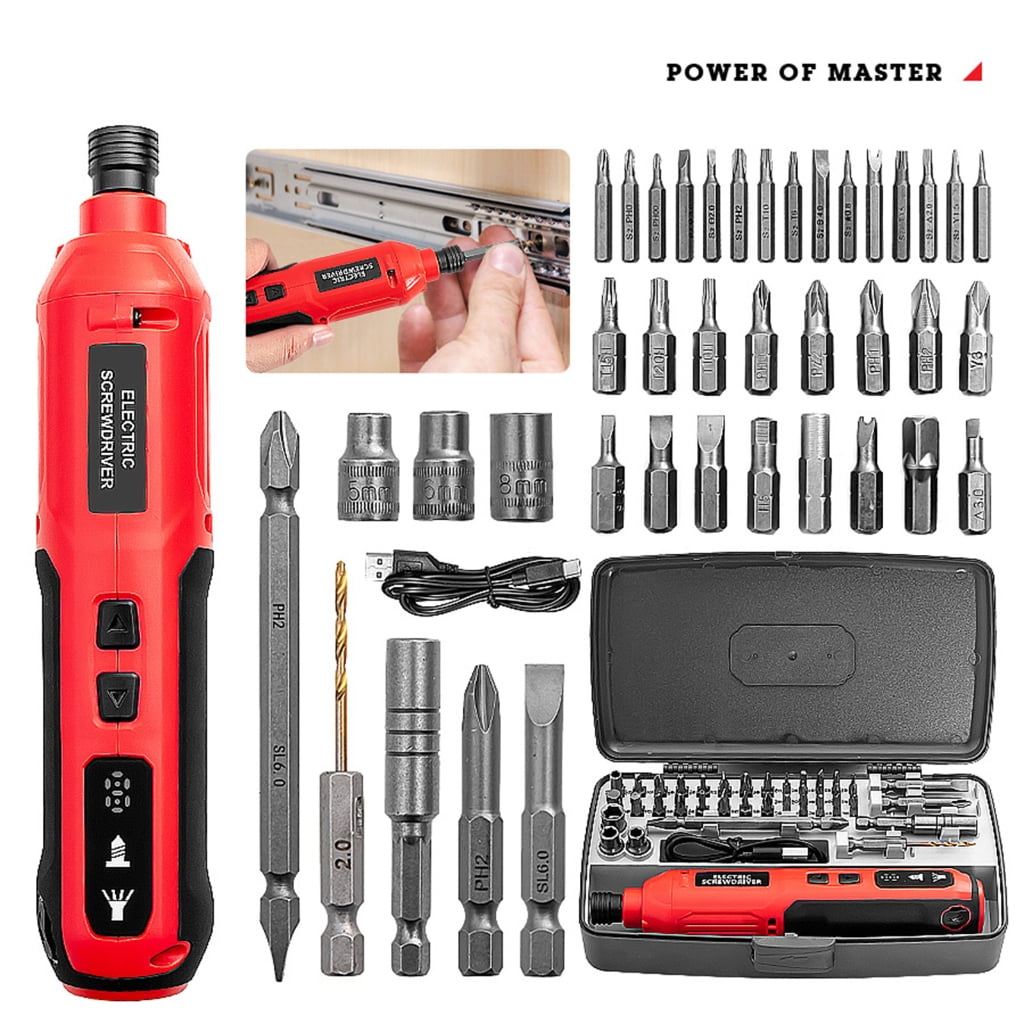 Compact USB Rechargeable Electric Cordless Screwdriver 3.6V 20Nm Adjustable Torque Home Improvement Repair Tool Set