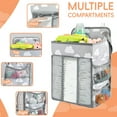 thumbnail image 3 of BUSATIA Hanging Diaper Caddy Organizer,Changing Table Diaper Organizer,Baby Hanging Diaper Stacker Nursery Caddy Organizer for Cribs Playyard Baby Essentials Storage,Diaper Holder Organizer, 3 of 7