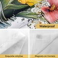 thumbnail image 4 of Red Yellow Floral Spring Watercolor Flower Wood Grain Farmhouse No Hooks Shower Curtain with Snap-in Liner Shower Curtains for Bathroom, Waterproof, Easy Install, Washable 72"x78", 4 of 9