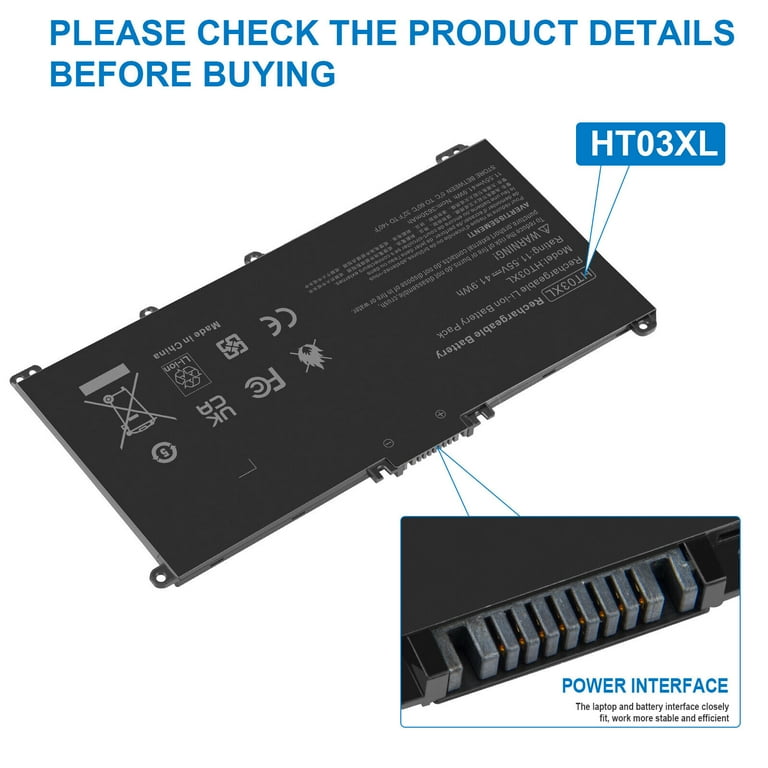 Replacement Battery For HP Pavilion 15 Laptop – 11.55V 41.9WH Li-Ion (Fits 15-DA Models)