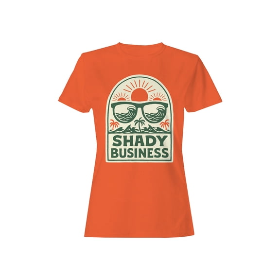 Shady Business Beach Theme Art Women's T-shirt Orange