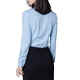 thumbnail image 4 of Women's Long-Sleeve Classic-Fit Oxford Shirt,Office Work Shirts Lapel Collared Blouse for Ladies Business, 4 of 9