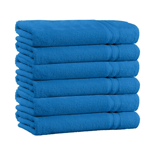 100 Cotton 4 Pack Bath Towel Sets, Royal Blue Bathroom Towel Set