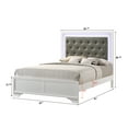 thumbnail image 4 of CoSoTower Modern White Crocodile Skin Finish Upholstered 1Pc Queen Size Led Panel Bed Faux Diamond Tufted Bedroom Furniture, 4 of 5