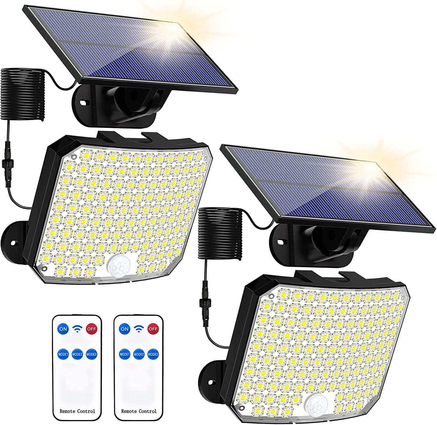 Solar Street Flood Light Outdoor,118 LED Motion Sensor Lights with