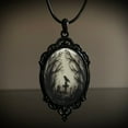 thumbnail image 2 of Ywman Raven Cross Glass Pendant Necklace - Vintage Gothic Rope Chain Crow Choker - Mystic Witch Jewelry Gift Accessories for Halloween Party Jewelry Gifts, 2 of 4