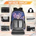 thumbnail image 3 of KUIFORTI Purple Axolotl School Bag with Lunch Bag, 4Pcs Kids Backpack Set for Teens Elementary Middle School, Boys Girls Bookbag with Pencil Bags Water Bottle Sleeve School Supplies, 3 of 7