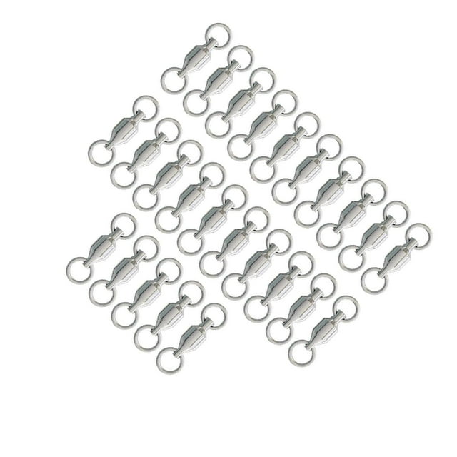 pitrice 25Pcs Ball Bearing Fishing Swivel Connectors Duty Rings Ring Carp 6 Heavy Silver 6
