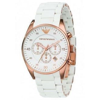 Emporio Armani Men's Quartz Analog White Dial Stainless Steel 50m