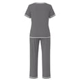 thumbnail image 6 of Wensltd Women's Summer Pajama Set Short Sleeve Notch Collar Tops and Elastic Waist Shorts 2 Piece, 6 of 6