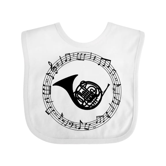 Inktastic French Horn Music Boys or Girls Baby Bib