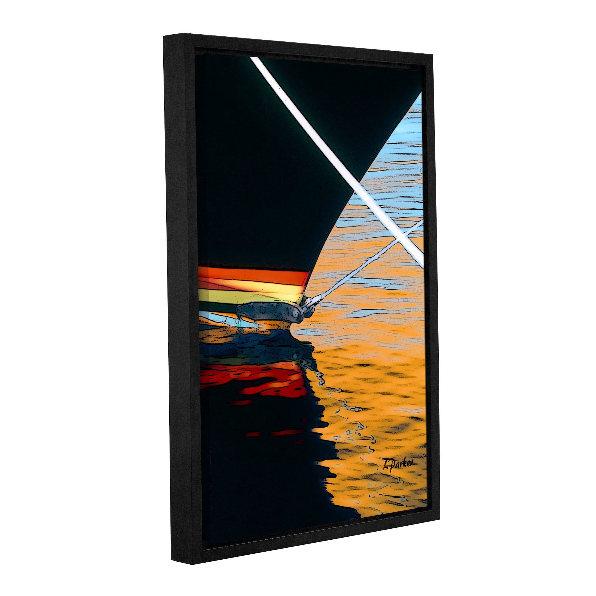 ArtWall Linda Parker "Docked" Gallery-wrapped Floater-framed Canvas