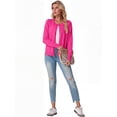 thumbnail image 4 of JWD Women Open Front Cardigan Buttons Long Sleeve Lightweight Knit Sweater Hot Pink L, 4 of 6