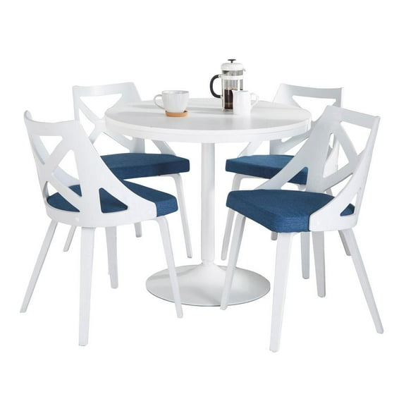 LumiSource White Dakota-Charlotte Dining Set - 5 Piece