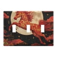 thumbnail image 2 of Dailycode Light Switch Plate Covers 2 Gang Wall Plate Plastics Outlet Covers for Kitchen Home Office Decor Red Horse Galloping under Moon, 2 of 8
