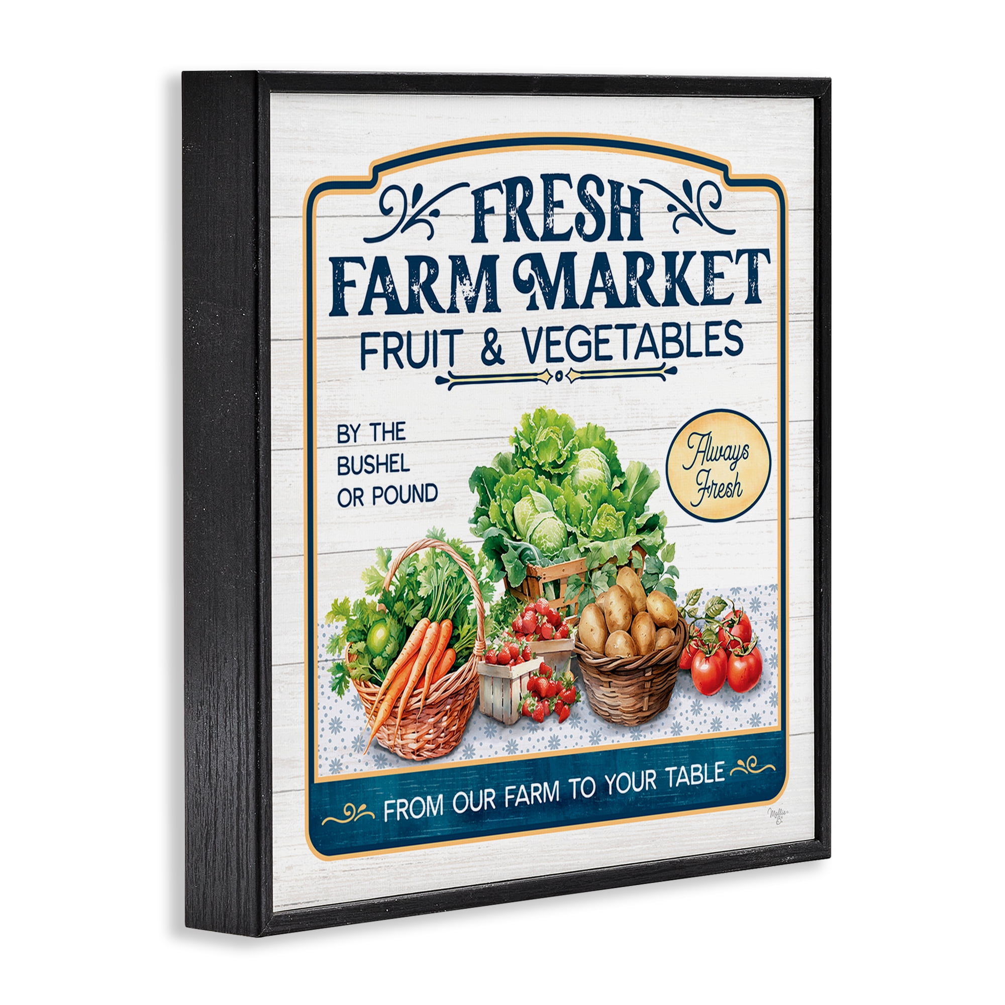 Stupell Industries Fresh Farm Market Food & Beverage Painting Black Framed Art Print Wall Art, 17 x 17