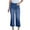Dark Blue, variant on Ynynloco Wide Leg Jeans for Women Low Waisted Trendy Front Patch Pocket Flare Cropped Jeans Stretchy Denim Jean Pants