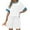 White, variant on Mgmyaa Womens Fashion 2 Piece Outfits Sweatsuits 2025 Summer Short Sleeve Loungewear Tracksuit Round Neck Spliced Color Lounge Shorts Sets